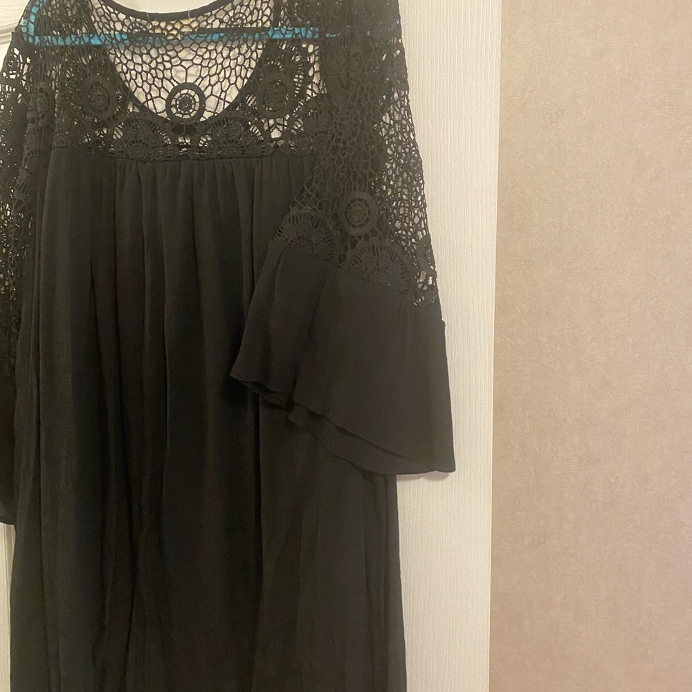 Black Crochet Detail Dress - Picture 2 of 2